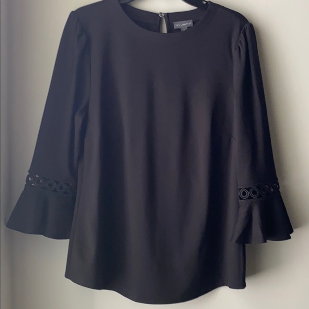 BELL Black 3/4 Sleeve Lace Detail Top NWT